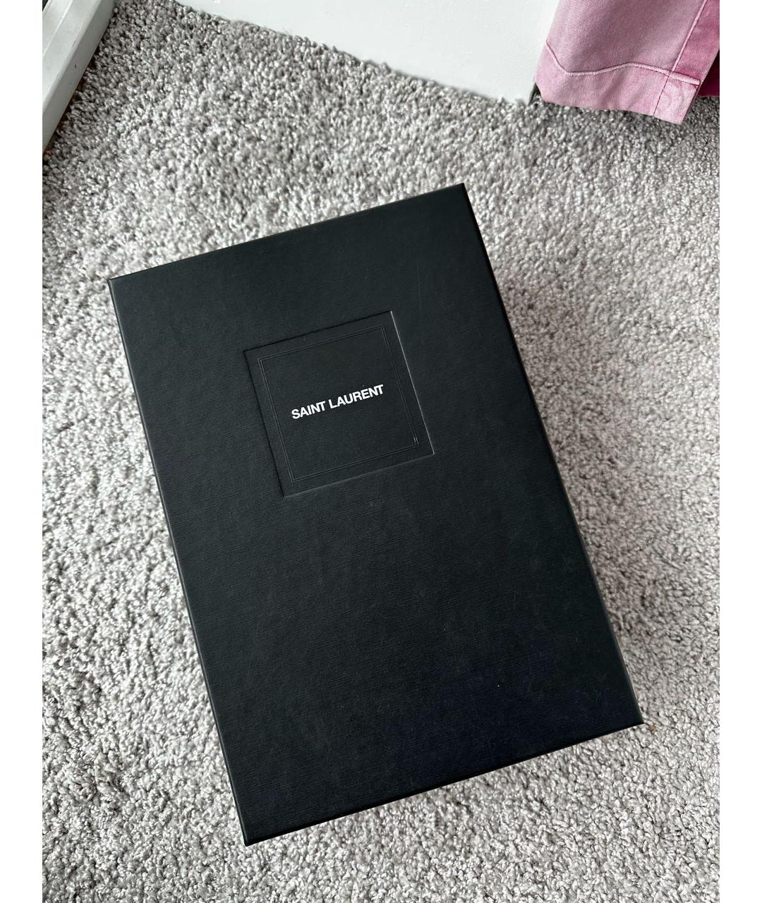 SAINT LAURENT Черные кожаные мюли, фото 8