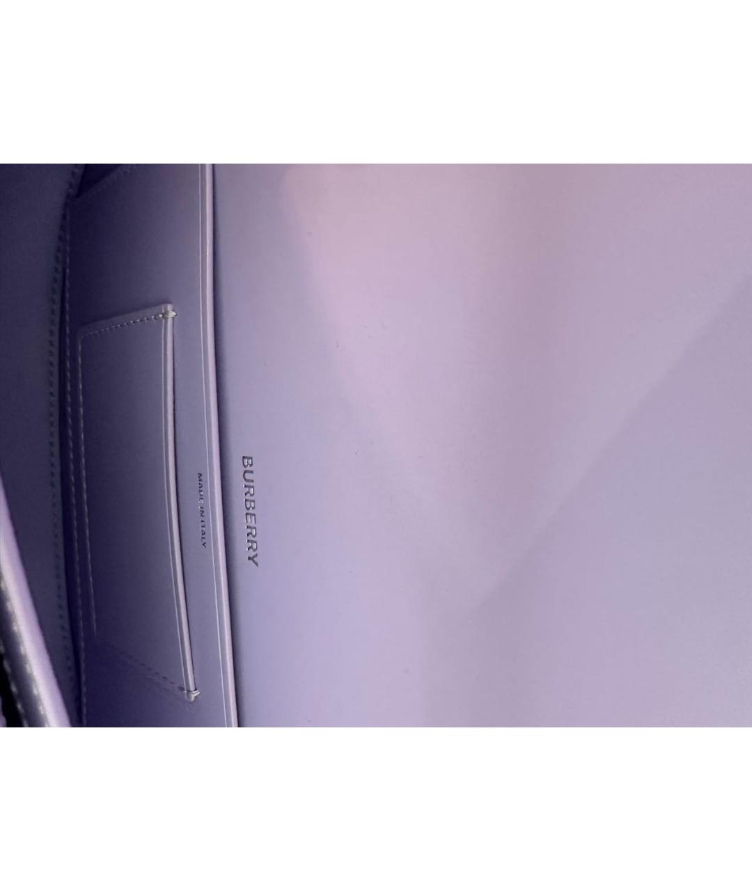 BURBERRY Фиолетовая кожаная сумка с короткими ручками, фото 4