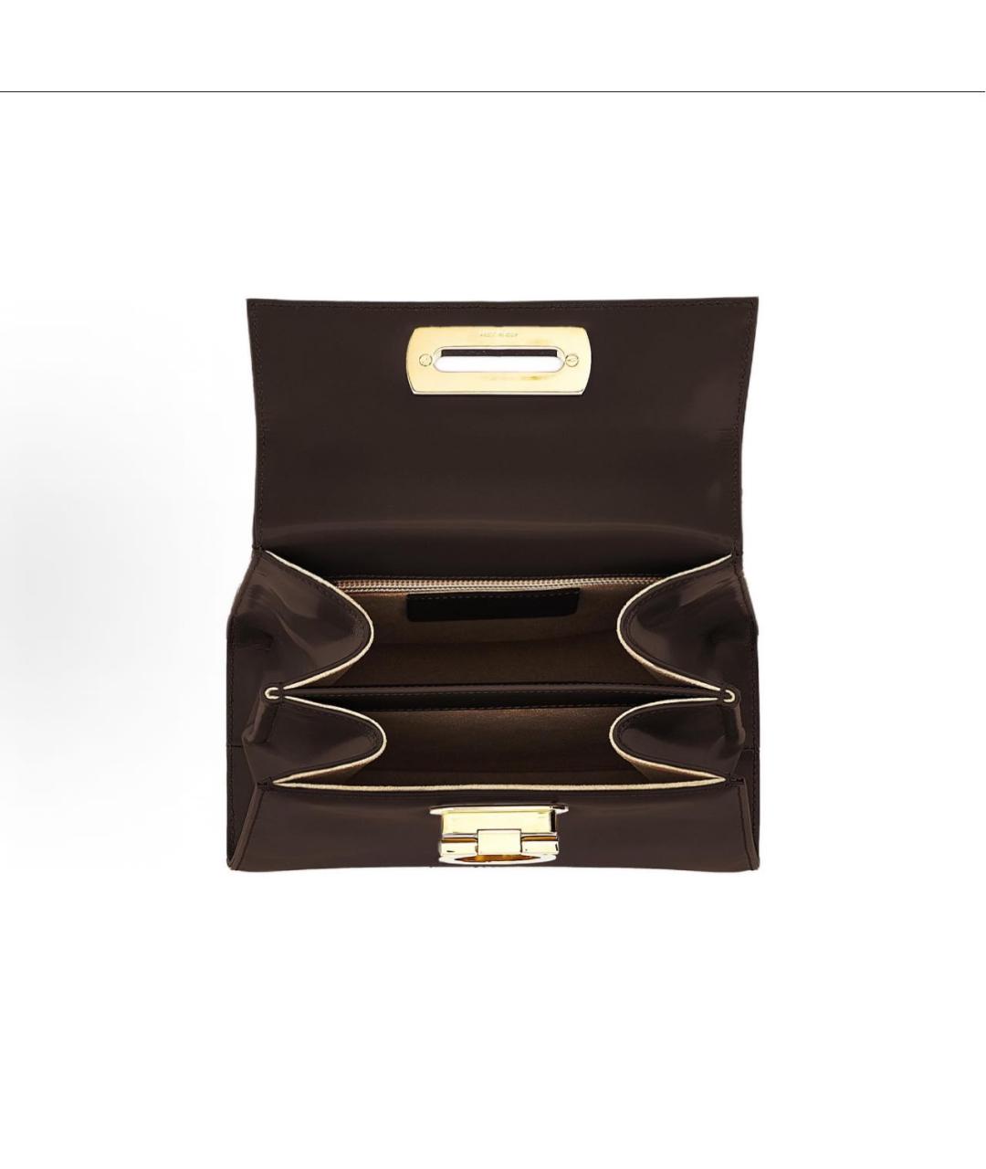 FERRAGAMO Коричневая кожаная сумка с короткими ручками, фото 4