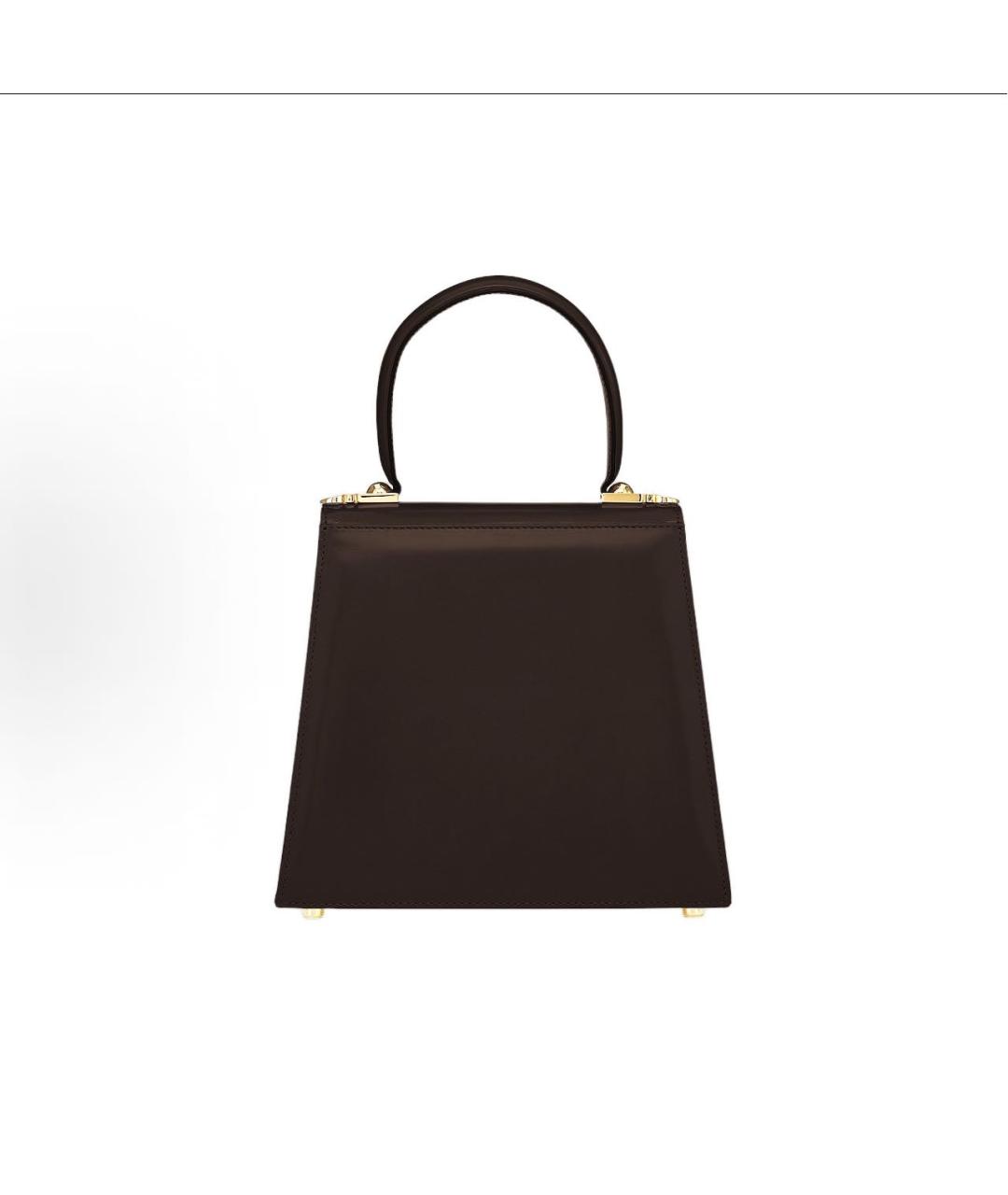 FERRAGAMO Коричневая кожаная сумка с короткими ручками, фото 3