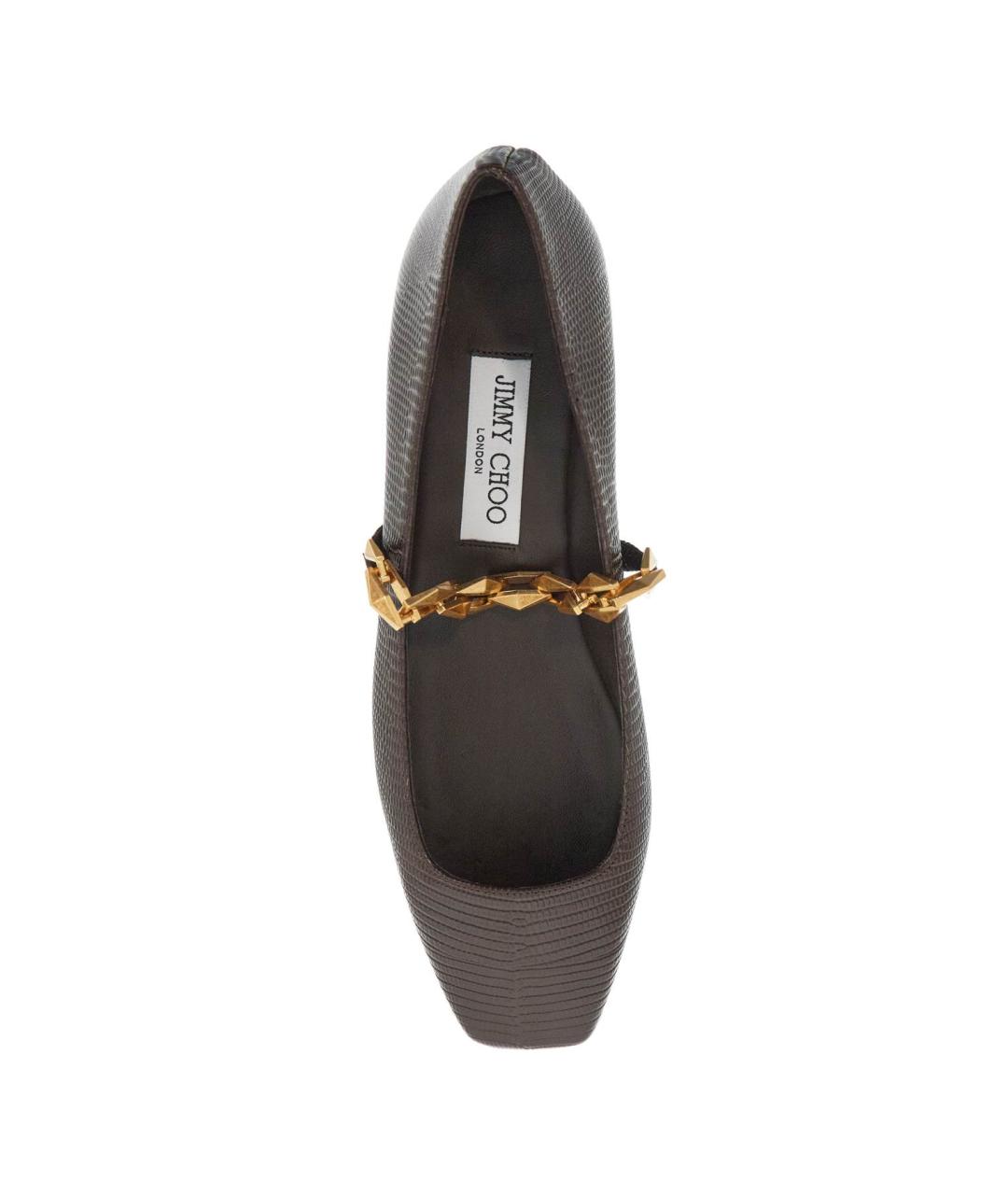 JIMMY CHOO Коричневые кожаные балетки, фото 2