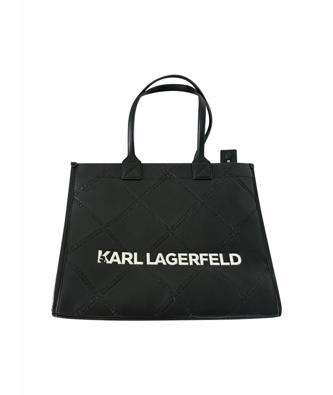 KARL LAGERFELD Черная сумка тоут из искусственной кожи, фото 1
