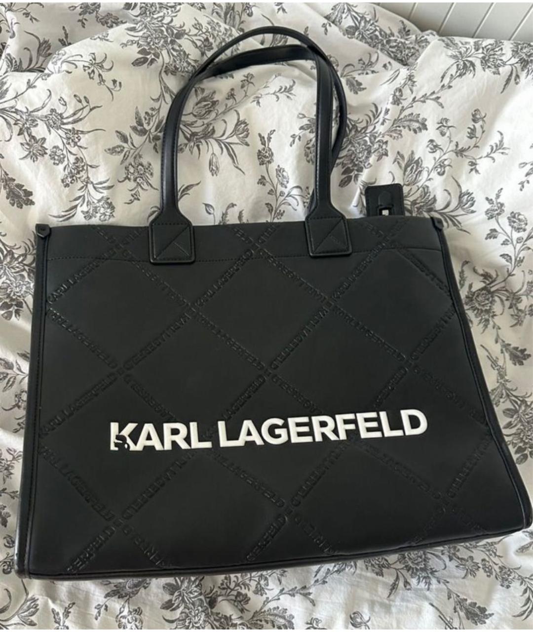 KARL LAGERFELD Черная сумка тоут из искусственной кожи, фото 8