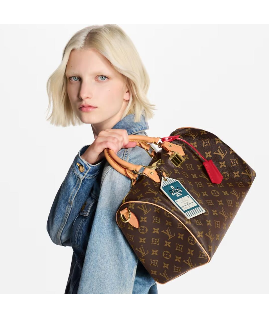LOUIS VUITTON Коричневая сумка с короткими ручками, фото 4