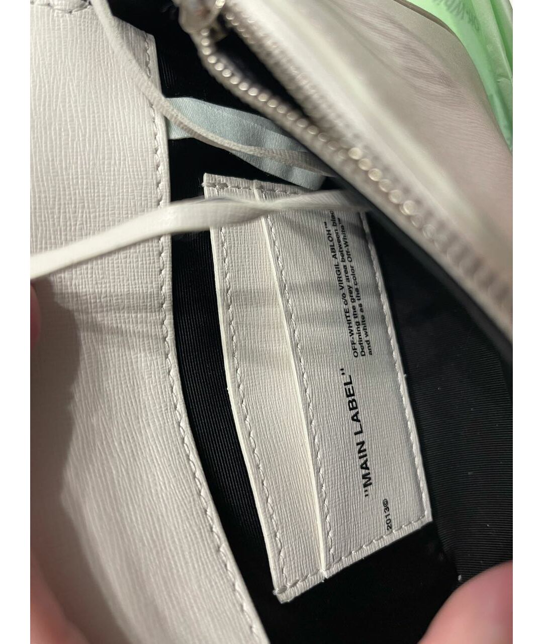 OFF-WHITE Белая кожаная сумка тоут, фото 4