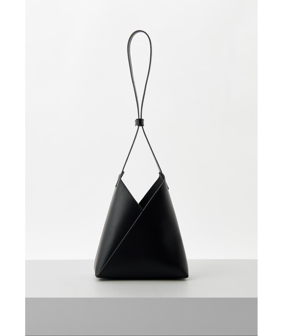 MM6 MAISON MARGIELA Черная кожаная сумка тоут, фото 7
