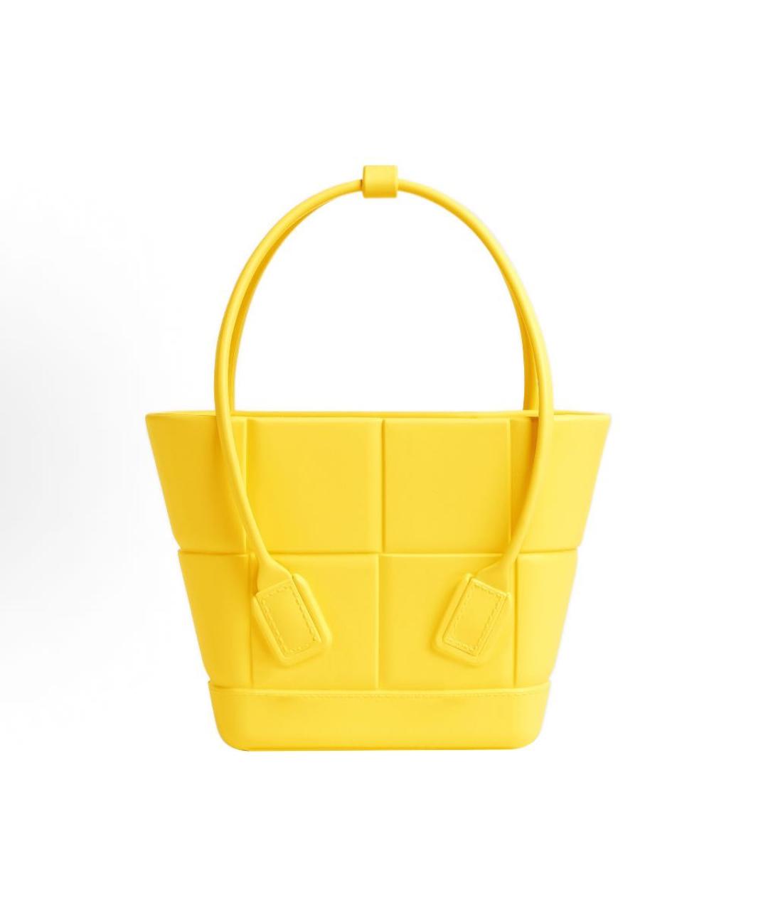 BOTTEGA VENETA Желтая кожаная сумка тоут, фото 4