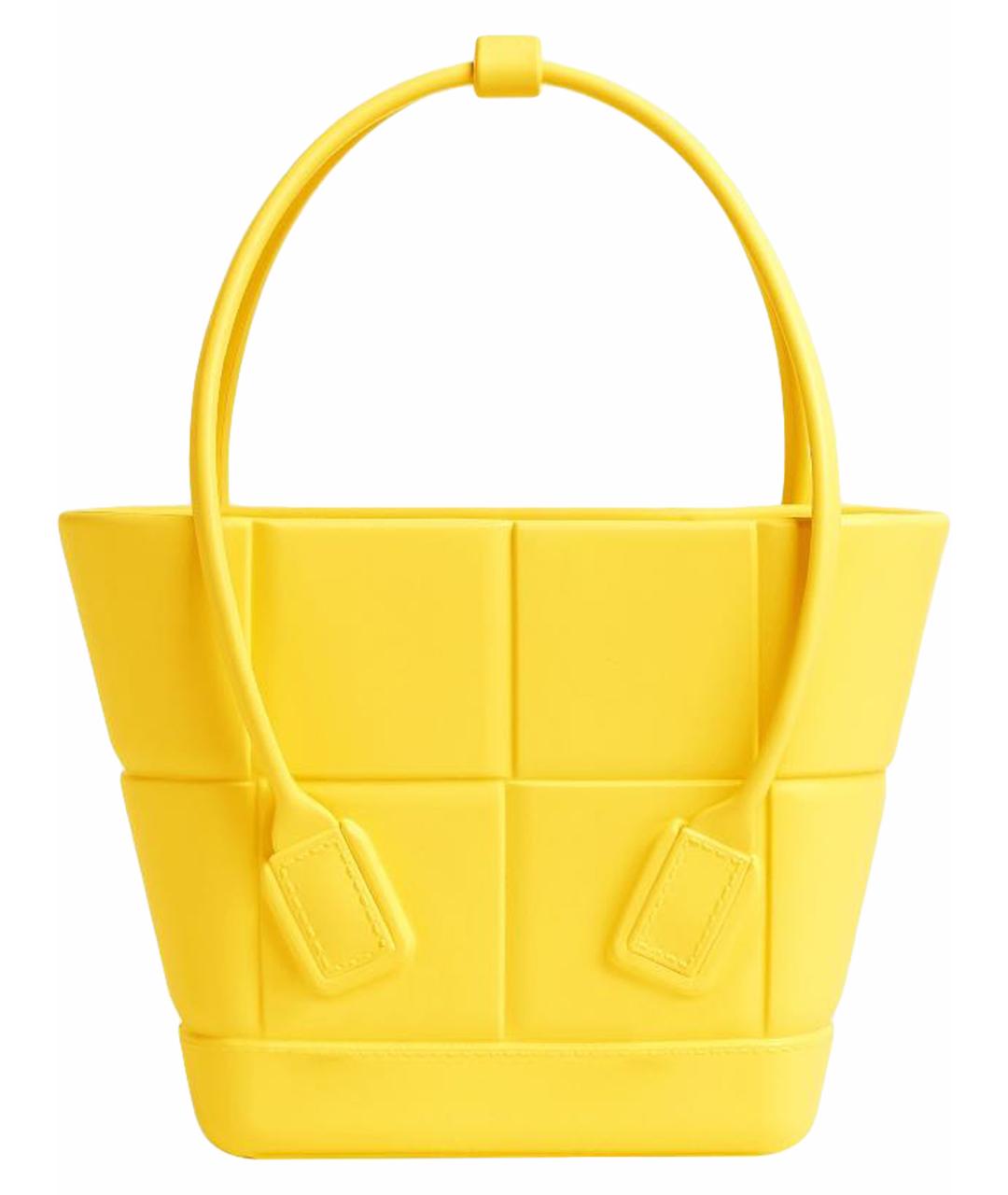 BOTTEGA VENETA Желтая кожаная сумка тоут, фото 1