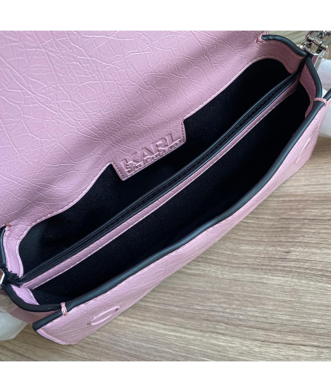 KARL LAGERFELD Розовая сумка через плечо из искусственной кожи, фото 5