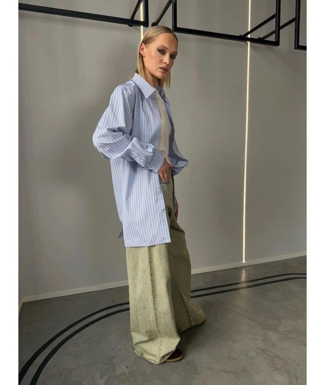 MAISON MARGIELA Голубая хлопковая рубашка, фото 5