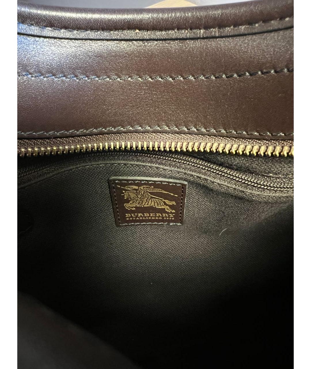 BURBERRY Кожаная сумка с короткими ручками, фото 4
