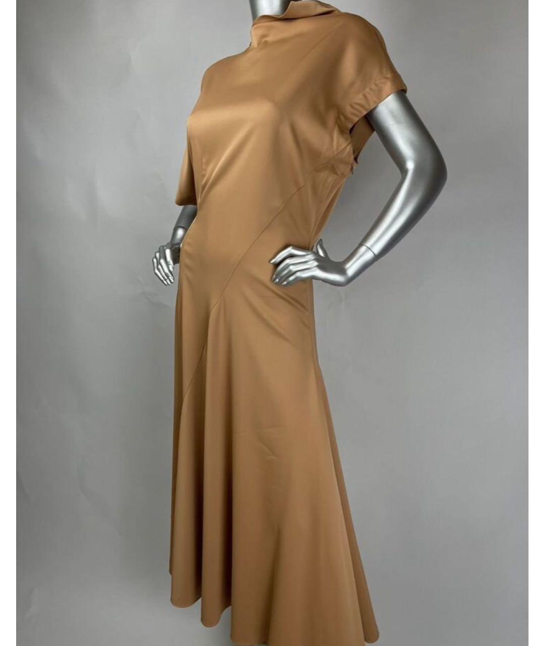 MAX MARA Бежевое вискозное вечернее платье, фото 6