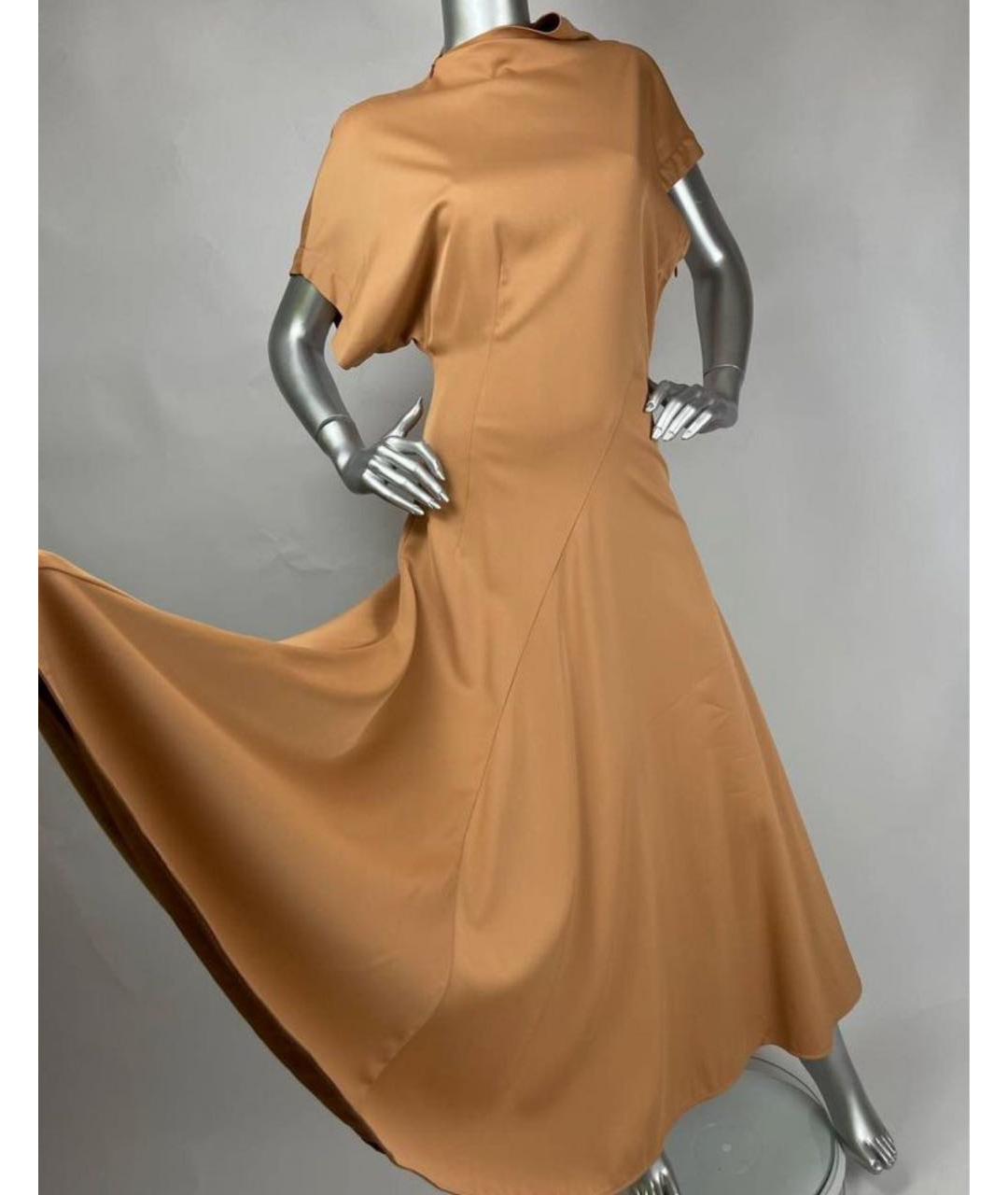 MAX MARA Бежевое вискозное вечернее платье, фото 8