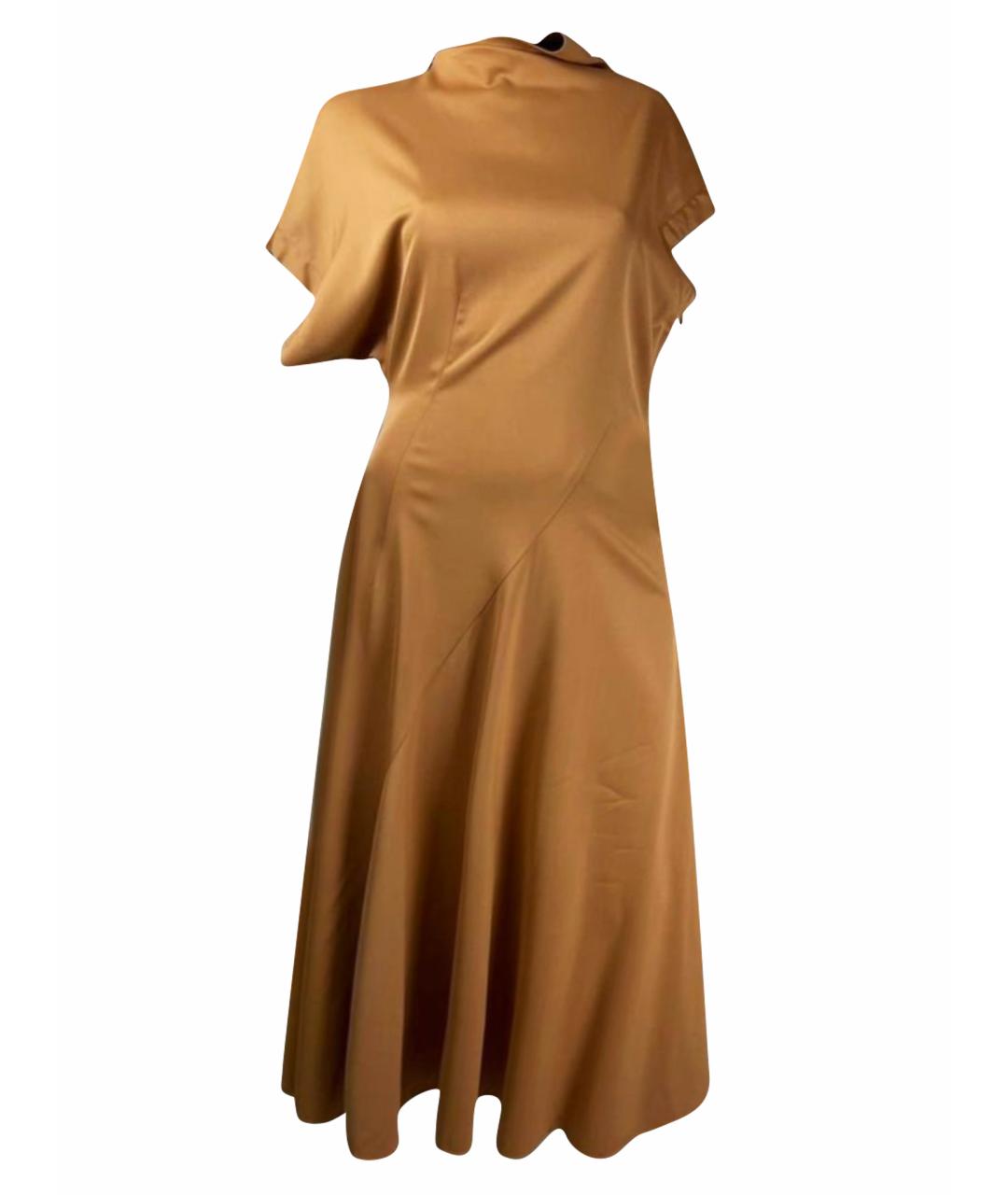 MAX MARA Бежевое вискозное вечернее платье, фото 1