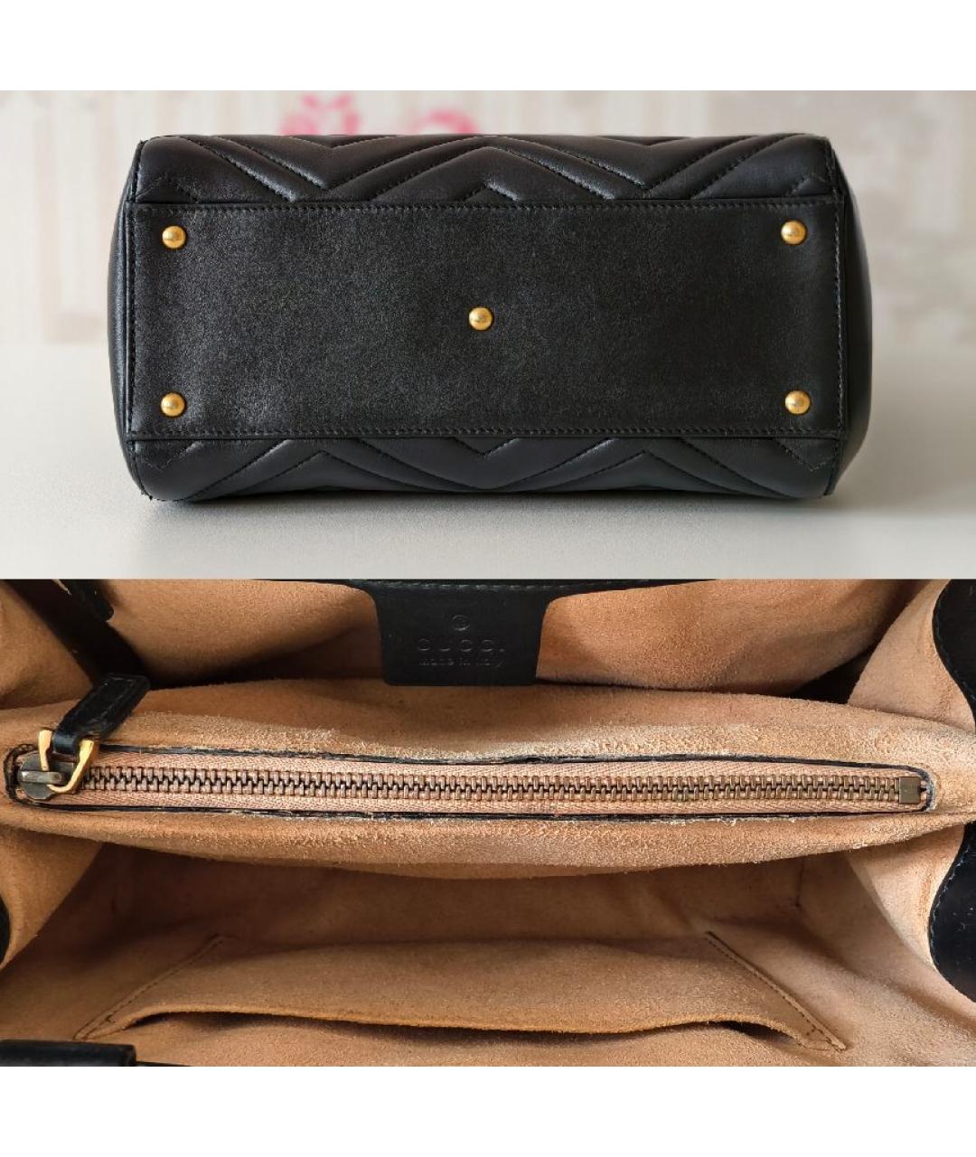 GUCCI Черная кожаная сумка тоут, фото 8
