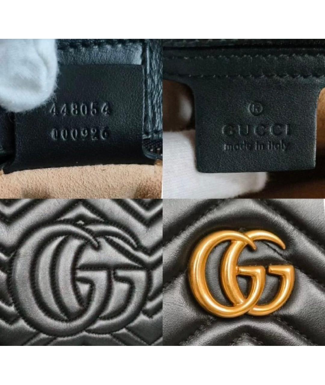 GUCCI Черная кожаная сумка тоут, фото 6