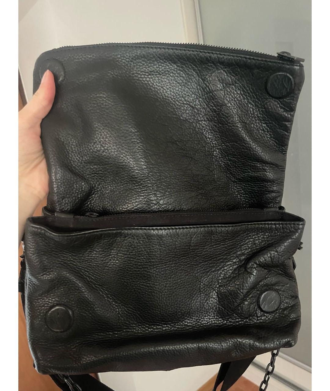 ZADIG & VOLTAIRE Черная кожаная сумка с короткими ручками, фото 6