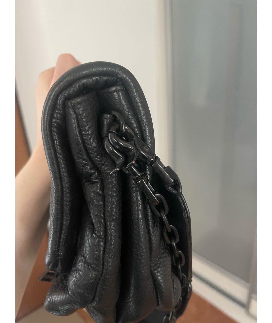 ZADIG & VOLTAIRE Черная кожаная сумка с короткими ручками, фото 7