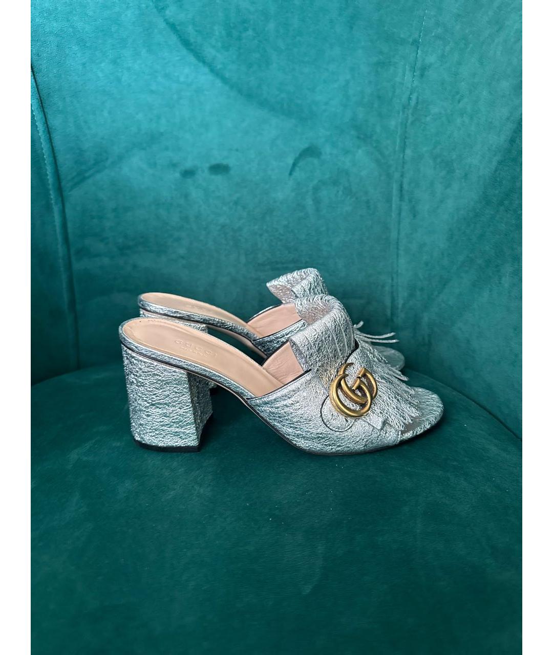 GUCCI Серебряные мюли, фото 7