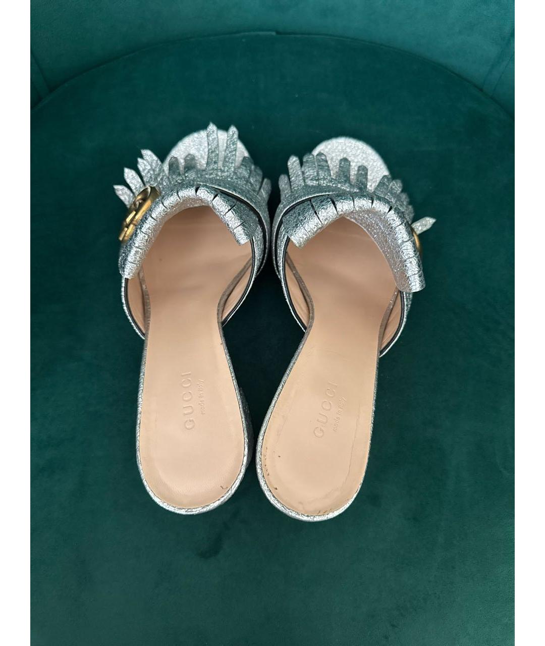 GUCCI Серебряные мюли, фото 3