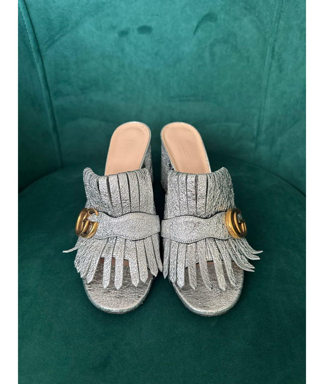 GUCCI Серебряные мюли, фото 2
