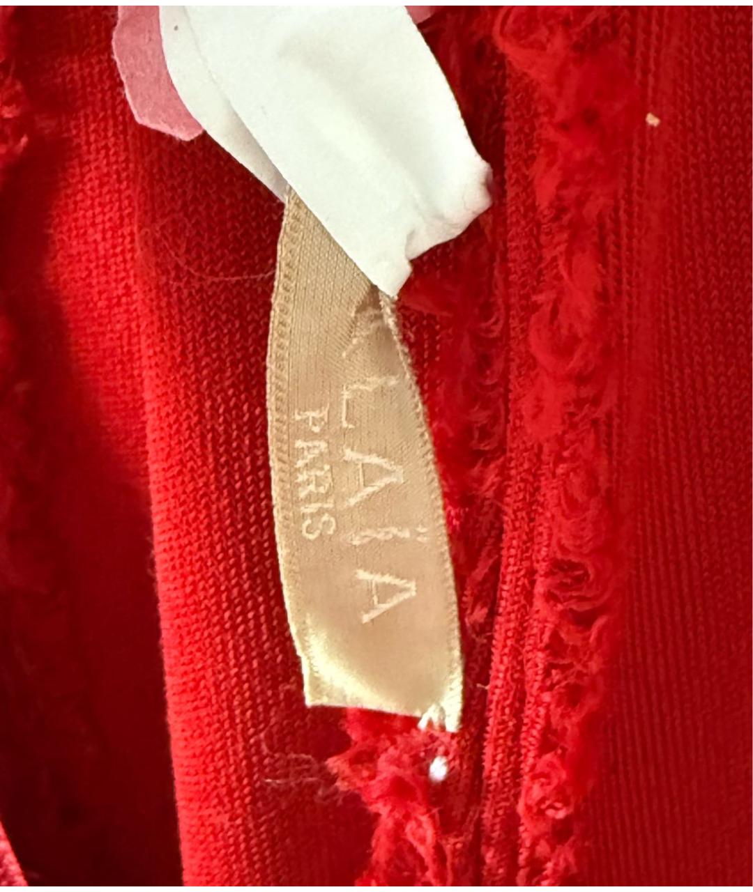 ALAIA Красное вискозное коктейльное платье, фото 4