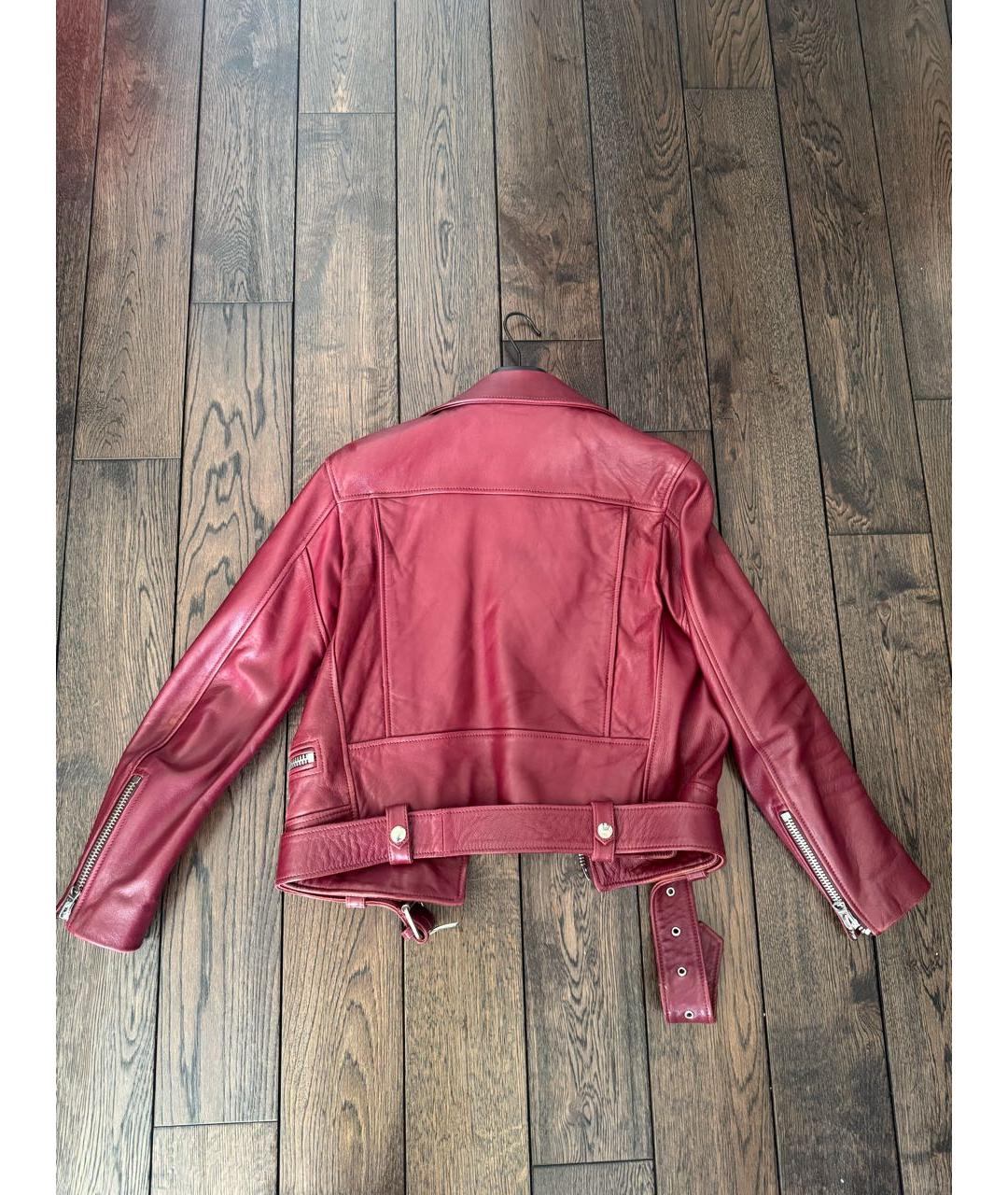 ACNE STUDIOS Бордовая кожаная куртка, фото 2
