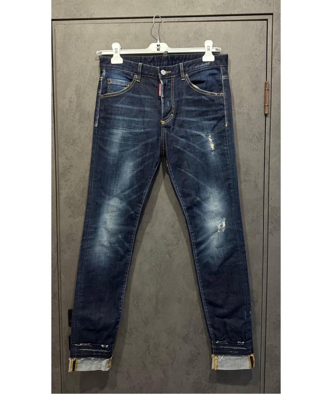 DSQUARED2 Темно-синие хлопковые джинсы скинни, фото 7