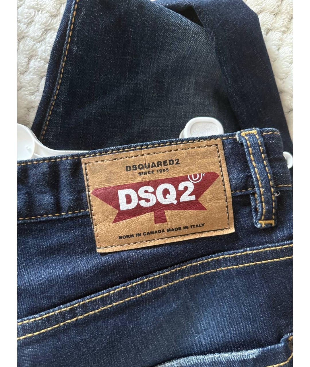 DSQUARED2 Темно-синие хлопковые джинсы скинни, фото 5
