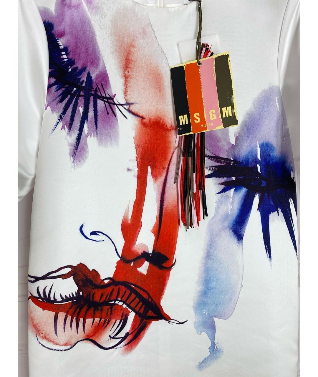 MSGM Белое полиэстеровое платье, фото 4