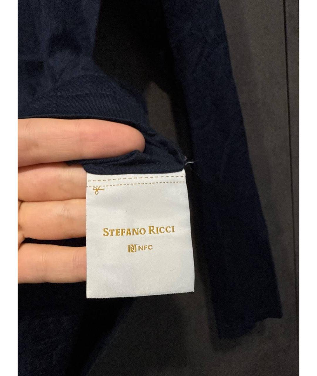 STEFANO RICCI Темно-синий хлопковый джемпер / свитер, фото 5