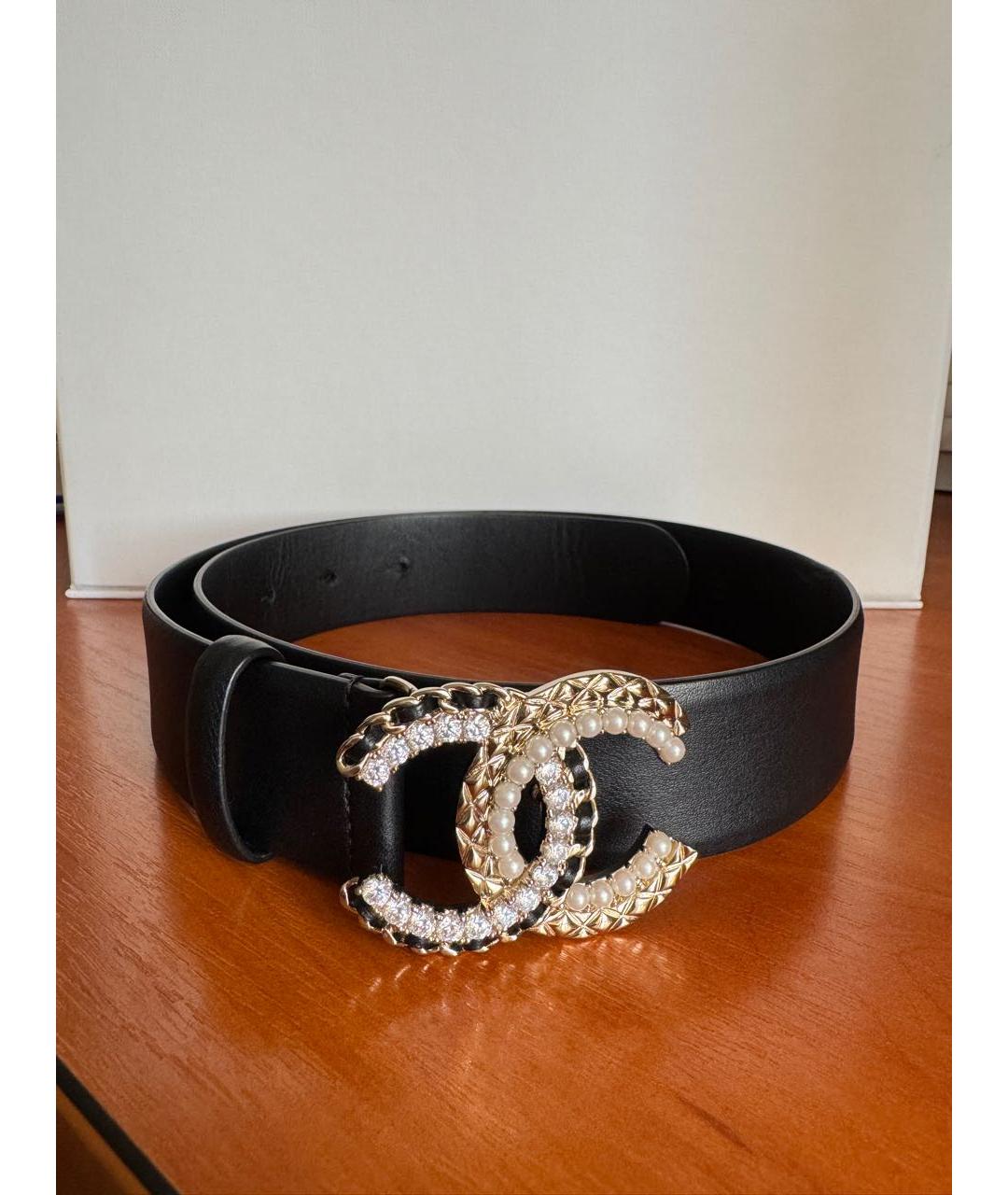CHANEL Черный кожаный ремень, фото 4