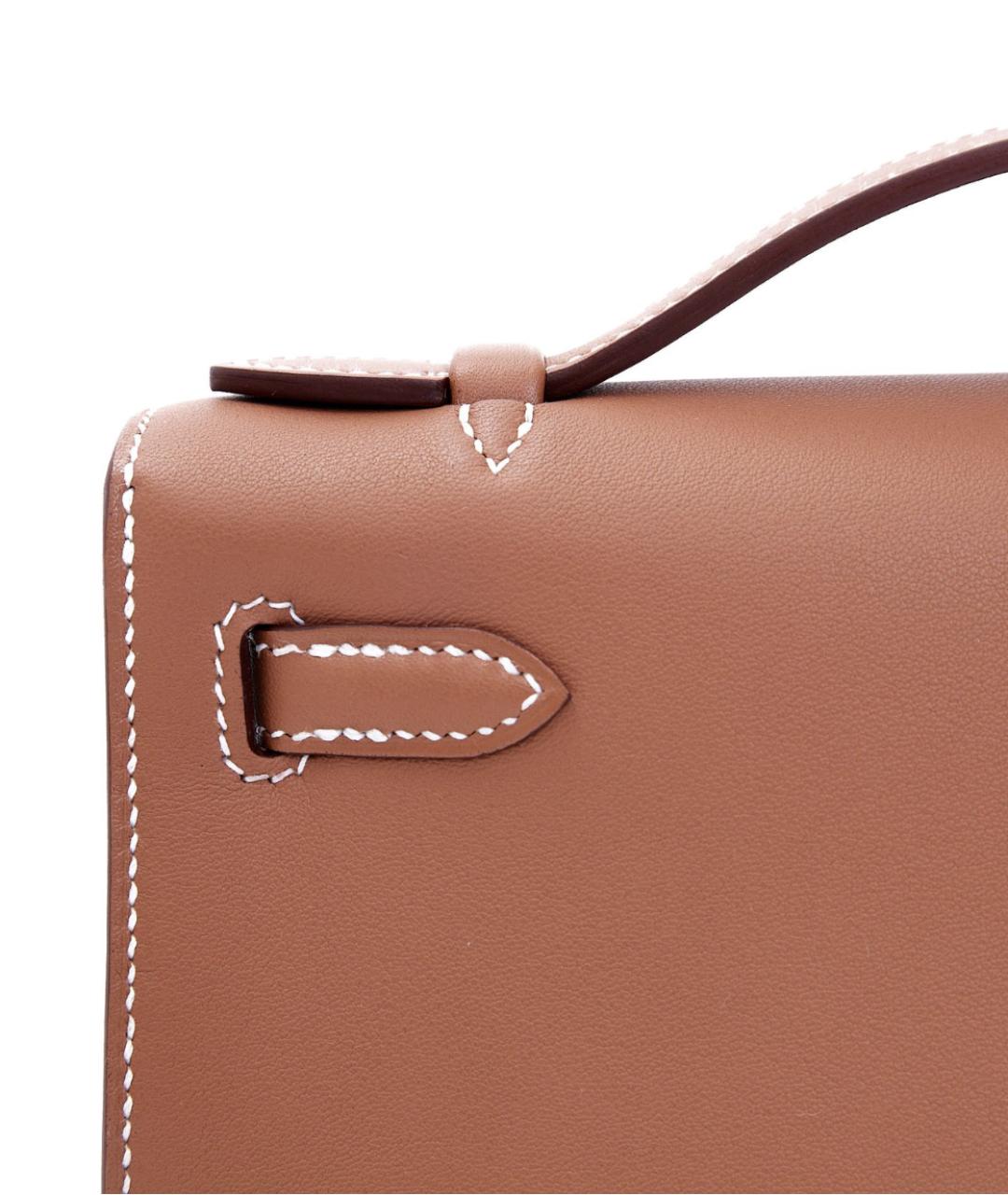 HERMES Коричневая кожаная сумка через плечо, фото 6