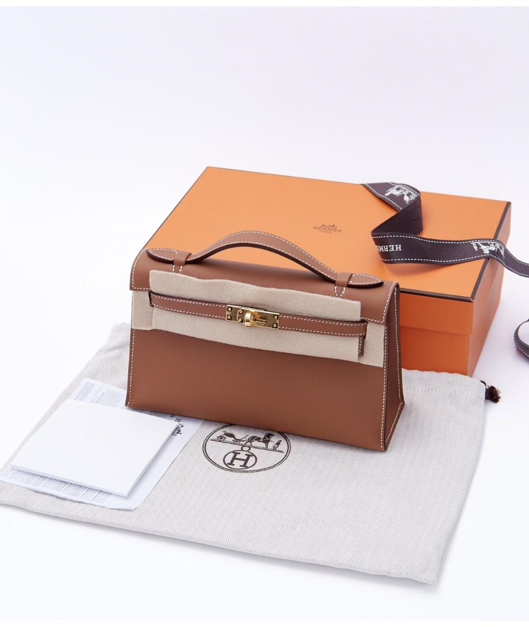 HERMES Коричневая кожаная сумка через плечо, фото 3