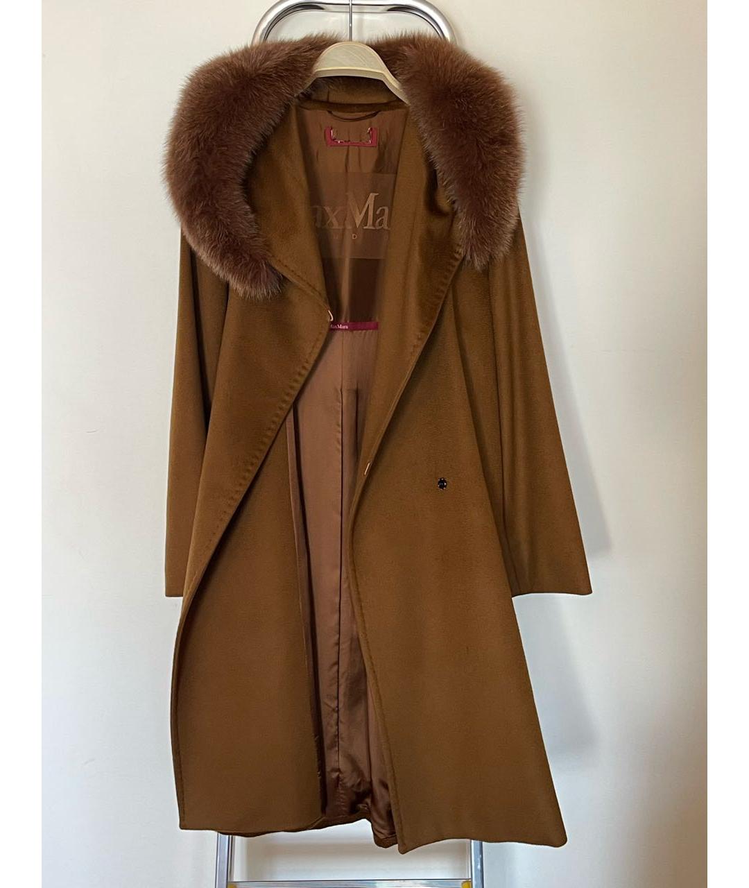 MAX MARA STUDIO Коричневое шерстяное пальто, фото 6