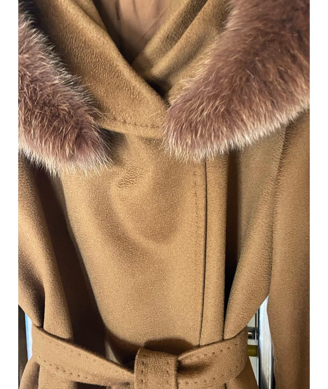 MAX MARA STUDIO Коричневое шерстяное пальто, фото 4