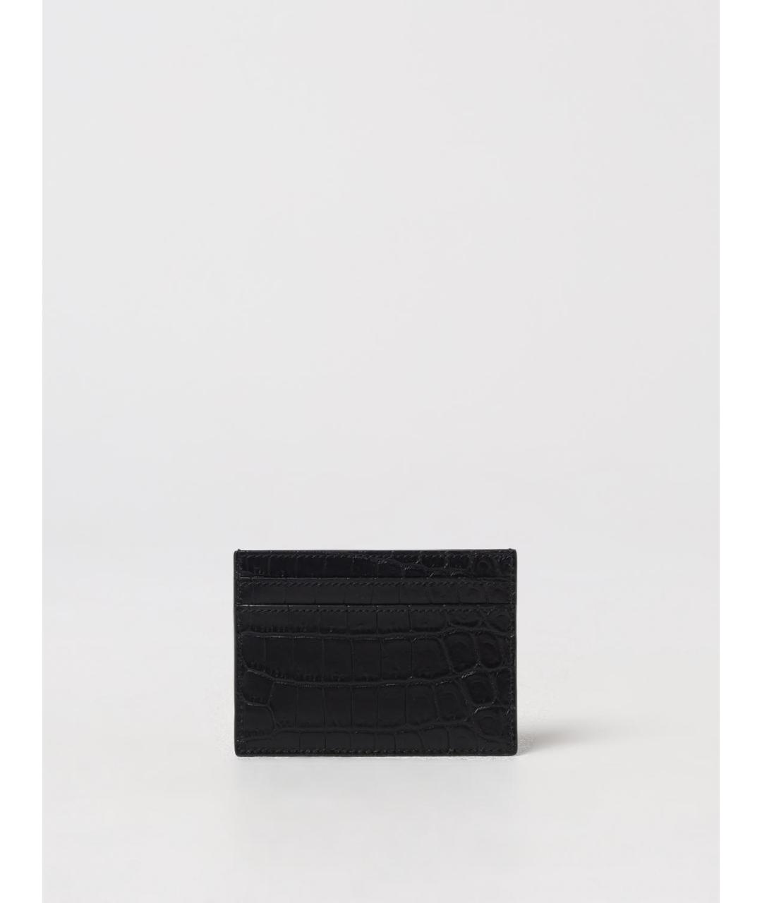 SAINT LAURENT Черный кожаный кардхолдер, фото 2