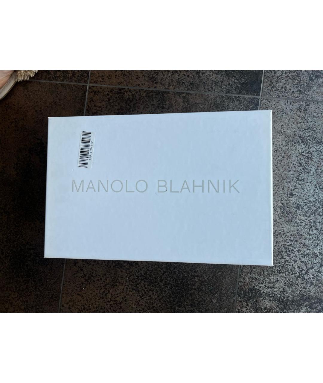 MANOLO BLAHNIK Серые текстильные туфли, фото 7