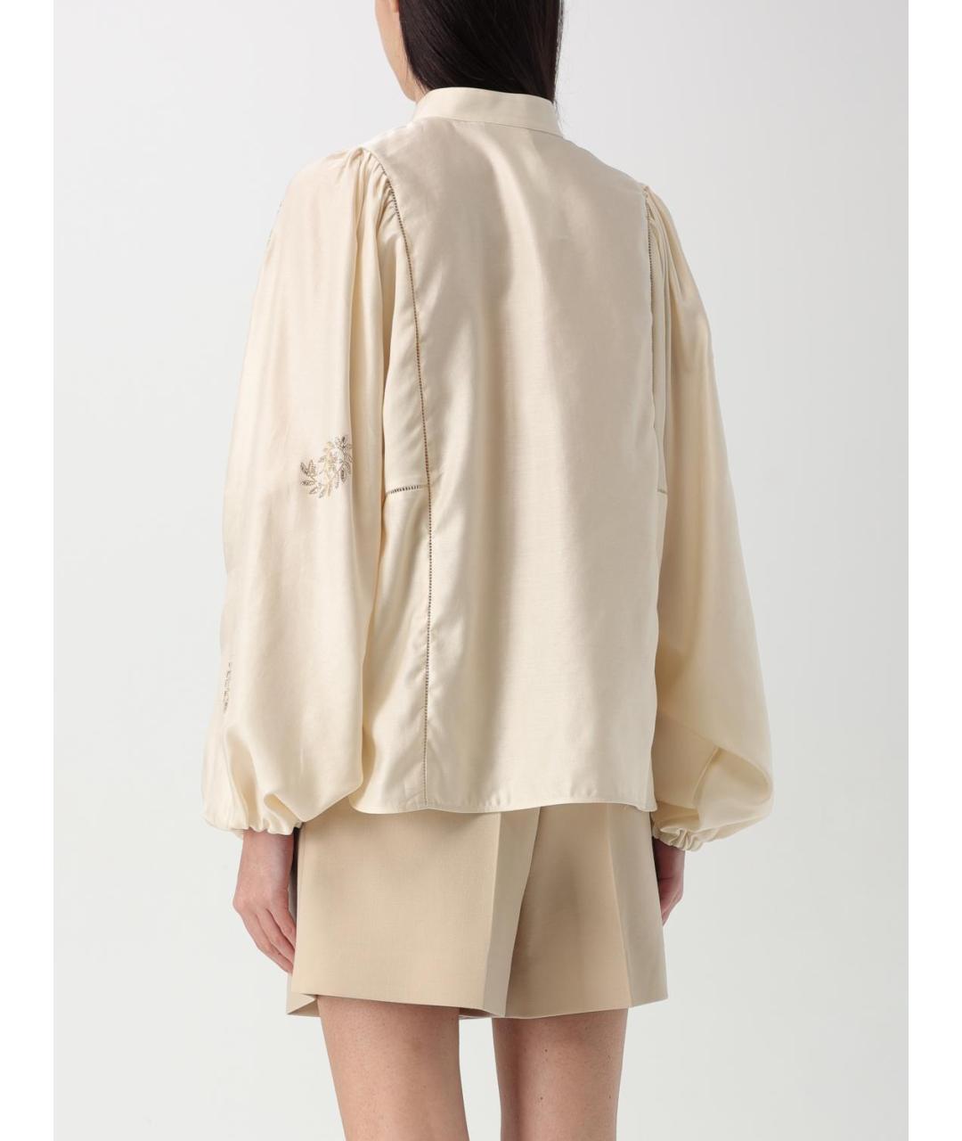 MAX MARA Бежевая хлопковая блузы, фото 4