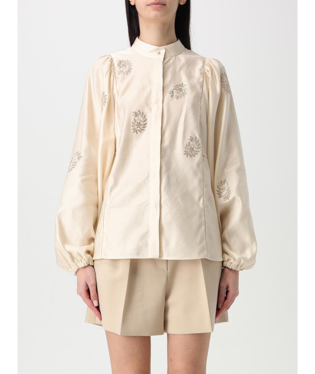 MAX MARA Бежевая хлопковая блузы, фото 2
