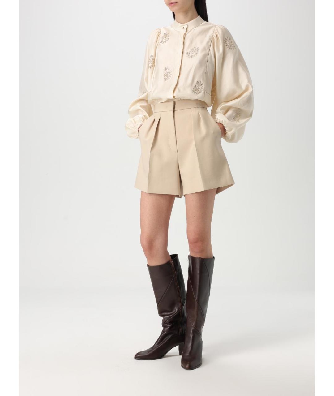 MAX MARA Бежевая хлопковая блузы, фото 3