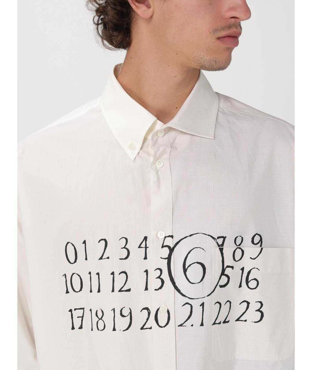 MM6 MAISON MARGIELA Бежевая хлопковая кэжуал рубашка, фото 6