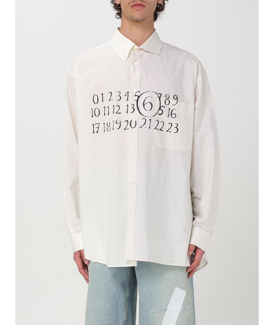 MM6 MAISON MARGIELA Бежевая хлопковая кэжуал рубашка, фото 2