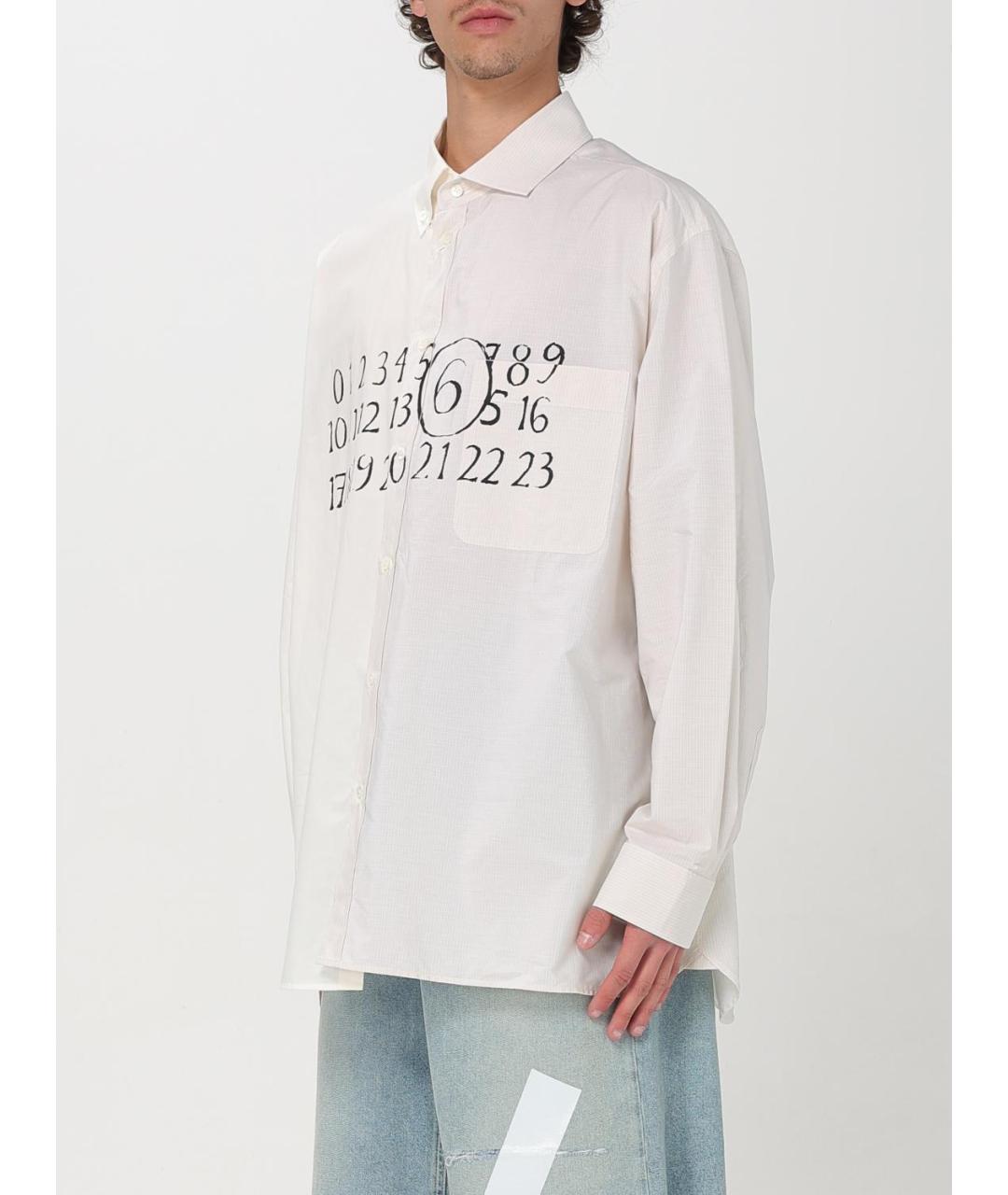 MM6 MAISON MARGIELA Бежевая хлопковая кэжуал рубашка, фото 5