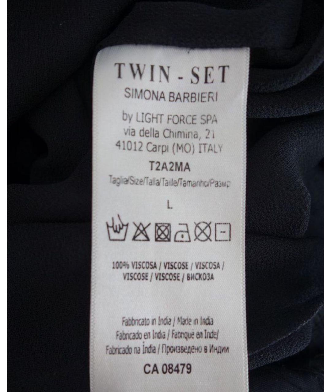TWIN-SET Черное вискозное платье, фото 7