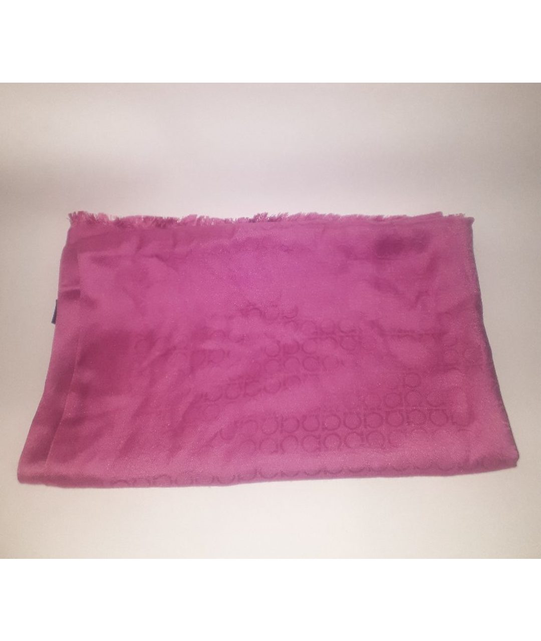 SALVATORE FERRAGAMO Розовый шелковый шарф, фото 7