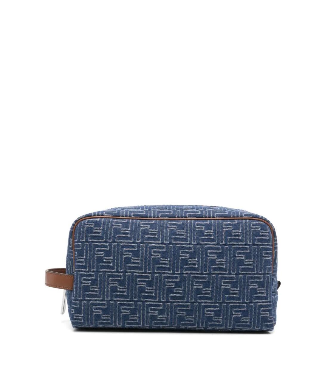 FENDI Синяя тканевая барсетка, фото 1