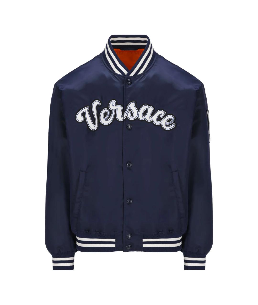 VERSACE Синяя синтетическая куртка, фото 1