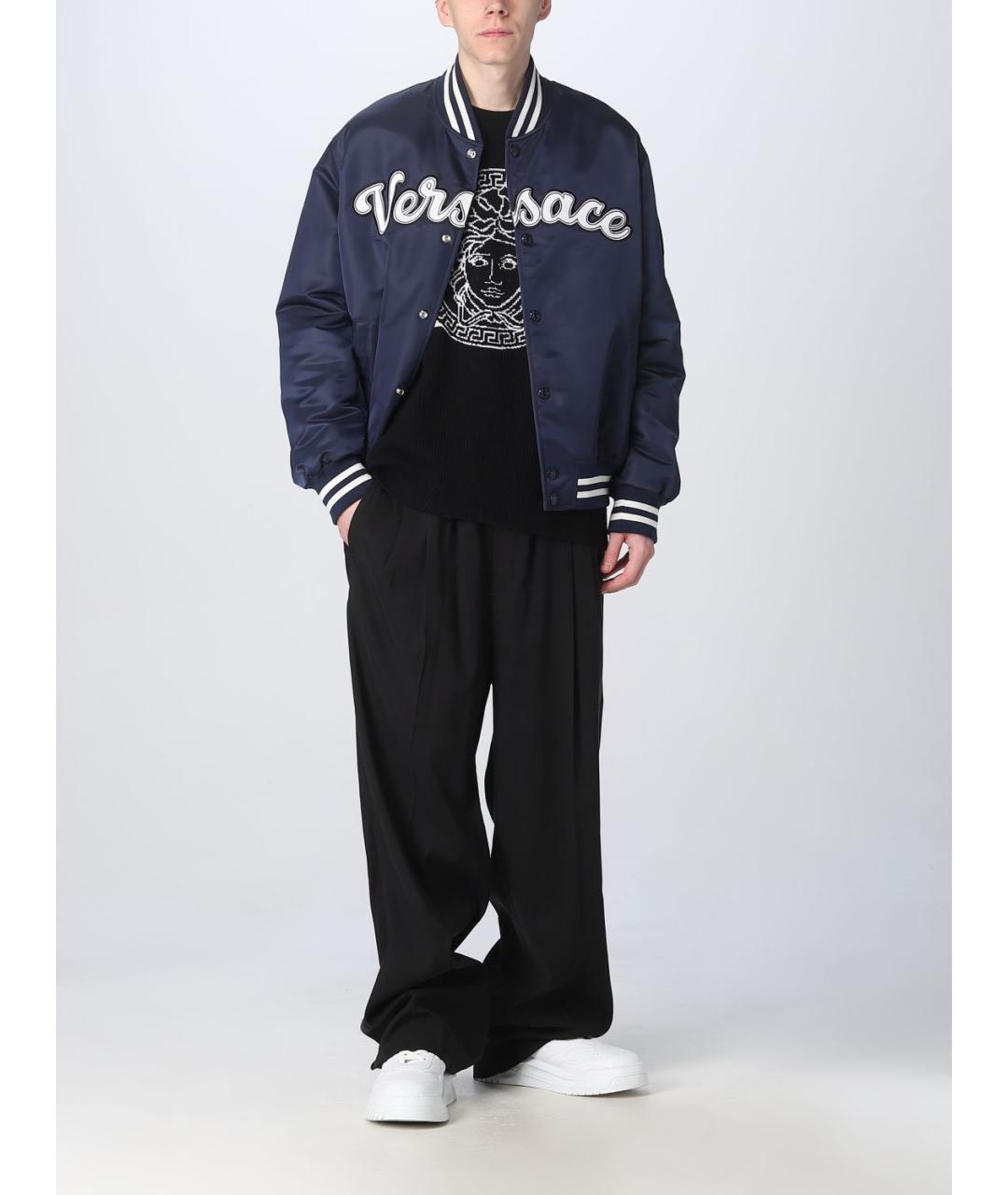 VERSACE Синяя синтетическая куртка, фото 3