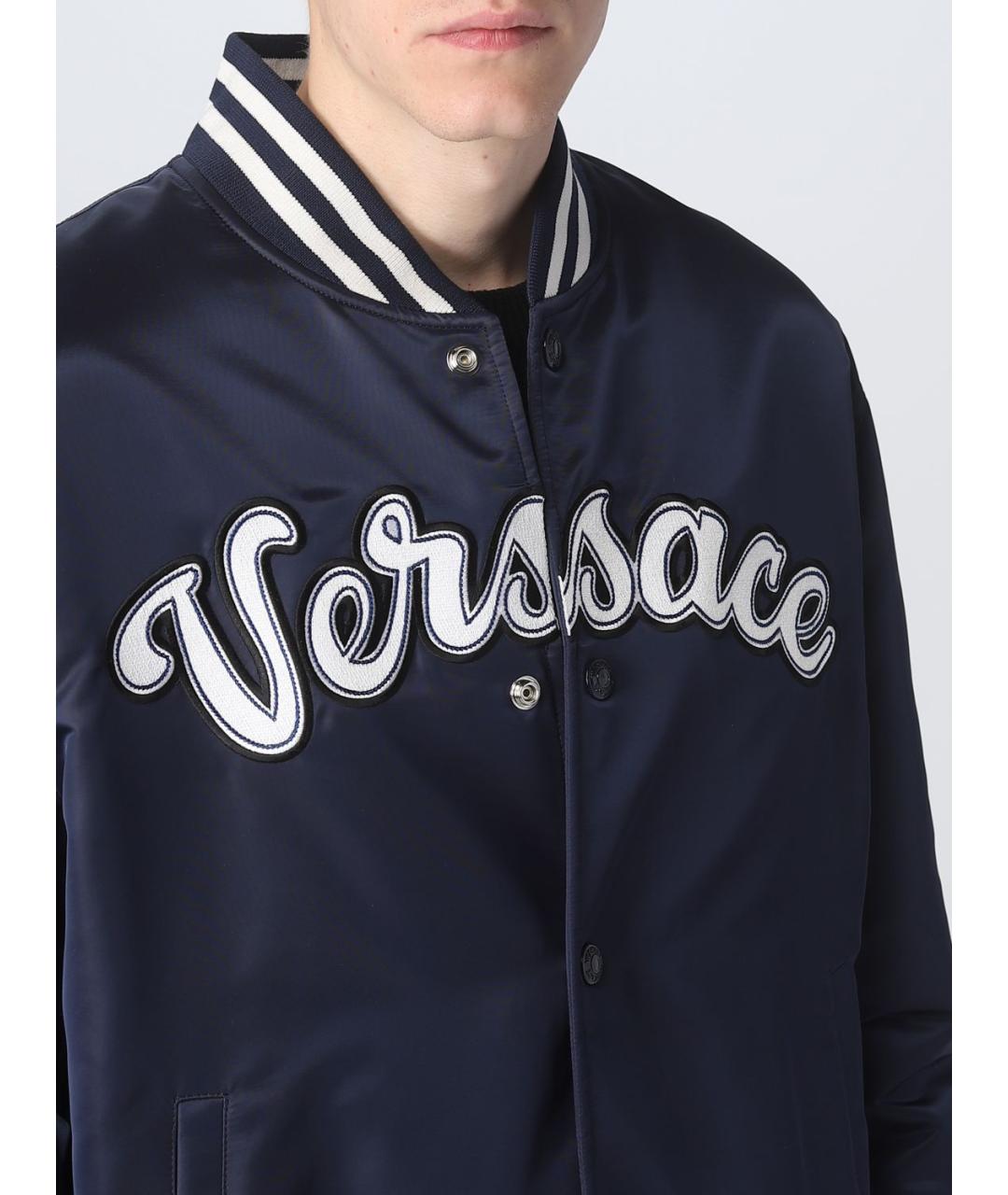 VERSACE Синяя синтетическая куртка, фото 6